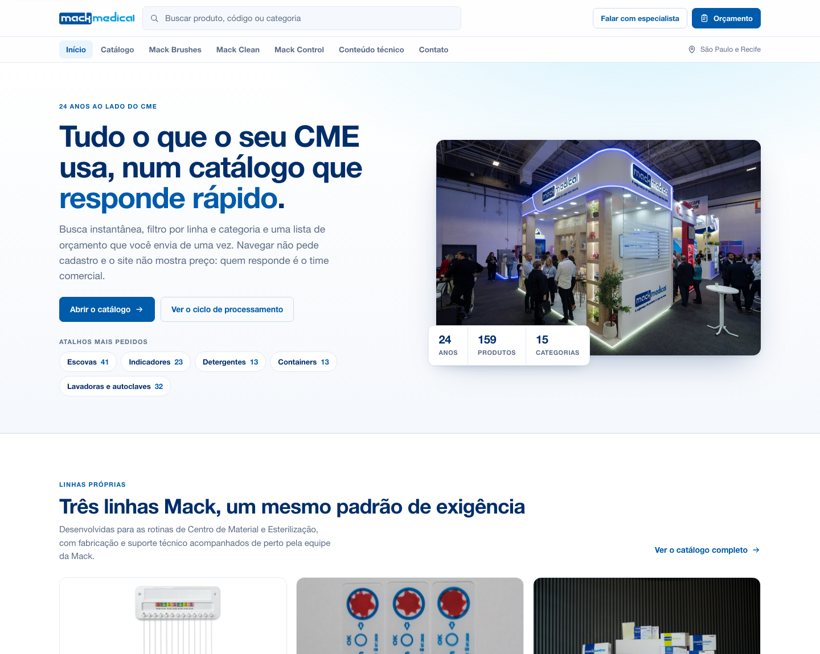 Abertura da direção B, commerce direto, com busca e grade de produtos